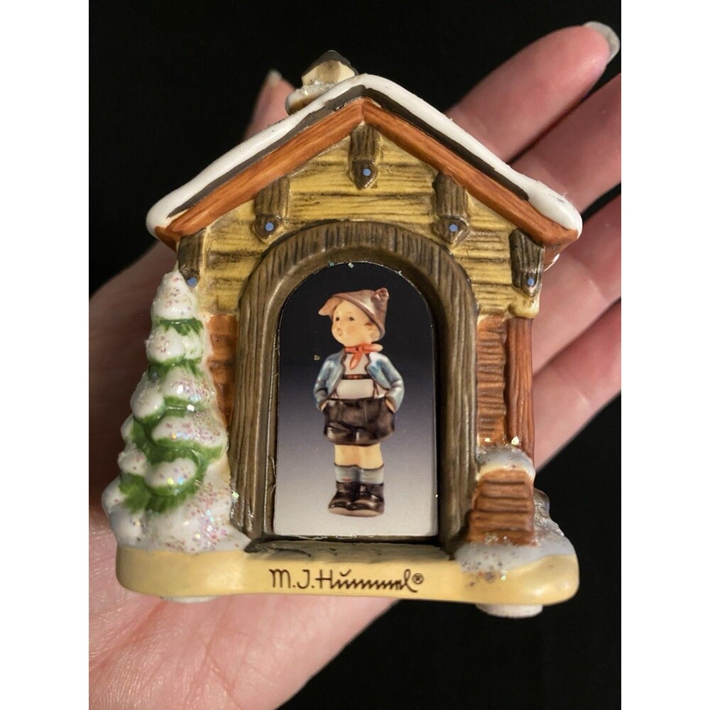 Hummel Christmas Ornament Mountain Hideaway Cabin Snow